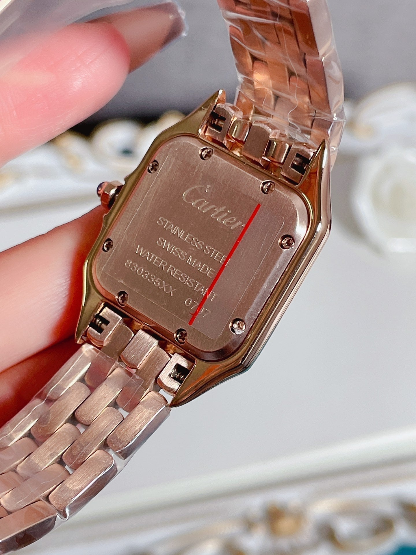 PANTHERE 27MM QUARTZ ROSE GOLD DIAMOND BEZEL