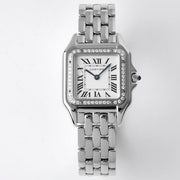 PANTHERE SILVER CASE DIAMOND BEZEL WHITE DIAL