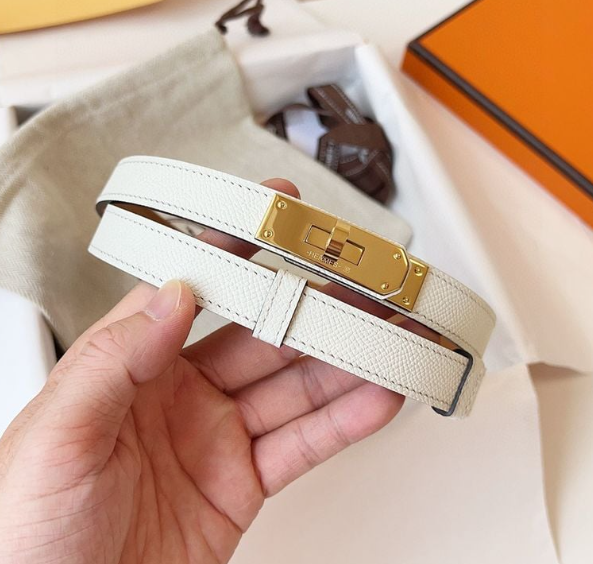 hm kelly belt 18mm cream epsom leather