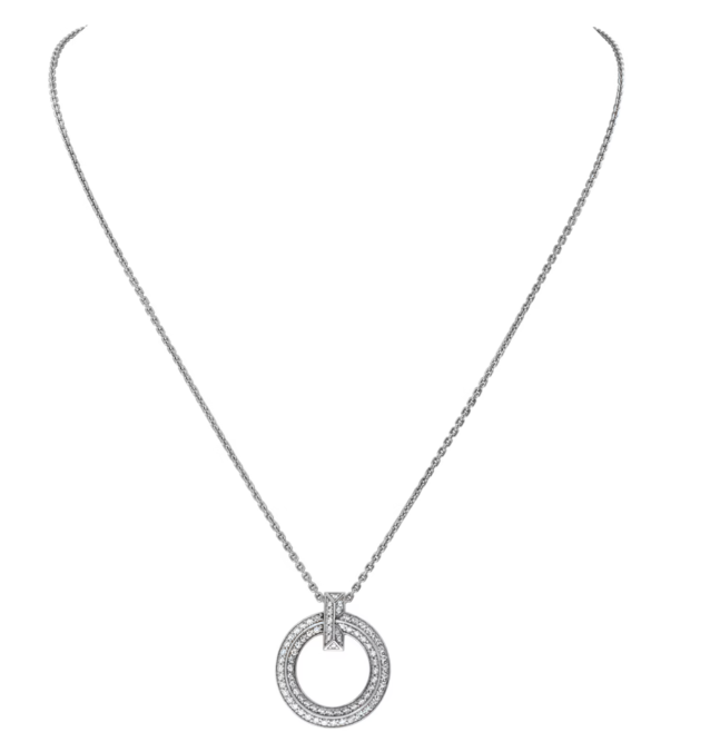 T1 CIRCLE DIAMOND PAVED MEDIUM NECKLACE