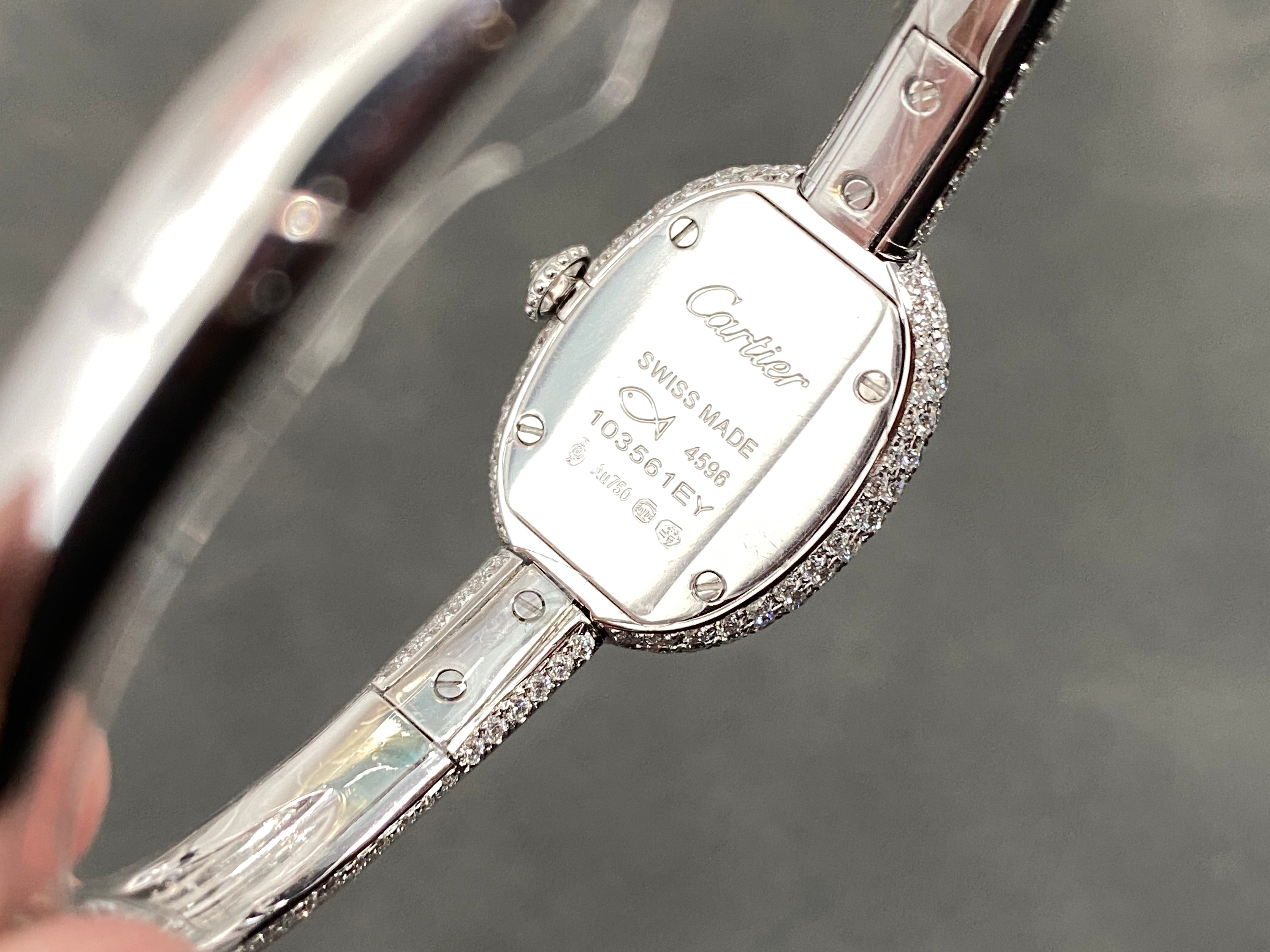 Baignoire 2024 24.6mm Silver Diamond Bezel White Dial