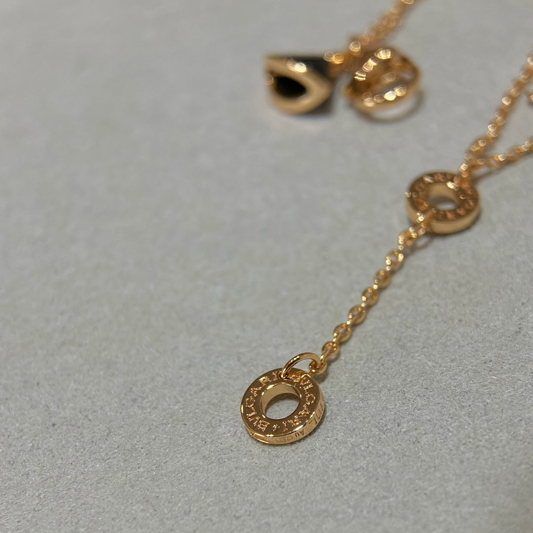 BVL 4 MOTIF MOP GOLD DOUBLE CHAIN BRACELET